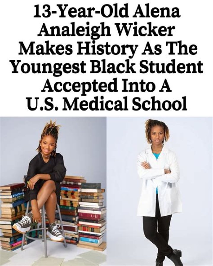 
Alena Analeigh Wicker: who is she? 13-year-old Prodigy is the youngest Black student to be accepted into medical school. 