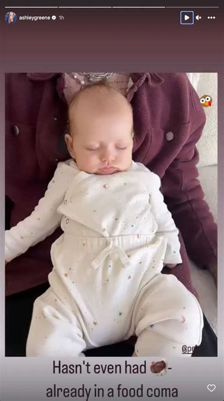 
Ashley Greene Jokes Baby Kingsley Is ‘Already in a Food Coma’ as She Marks Her First Thanksgiving 