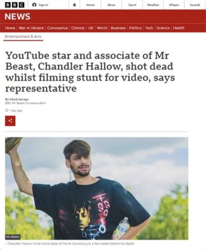 Chandler Hallow Death Hoax At BBC, Youtuber & Mr Beast Associate Debunks Fake News About His Passing On Twitter