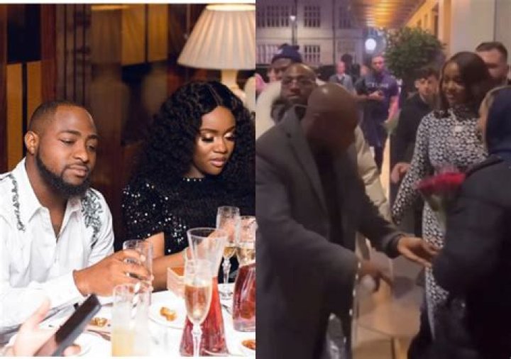 
Davido seen rejecting bouquet of flowers from fan in London 