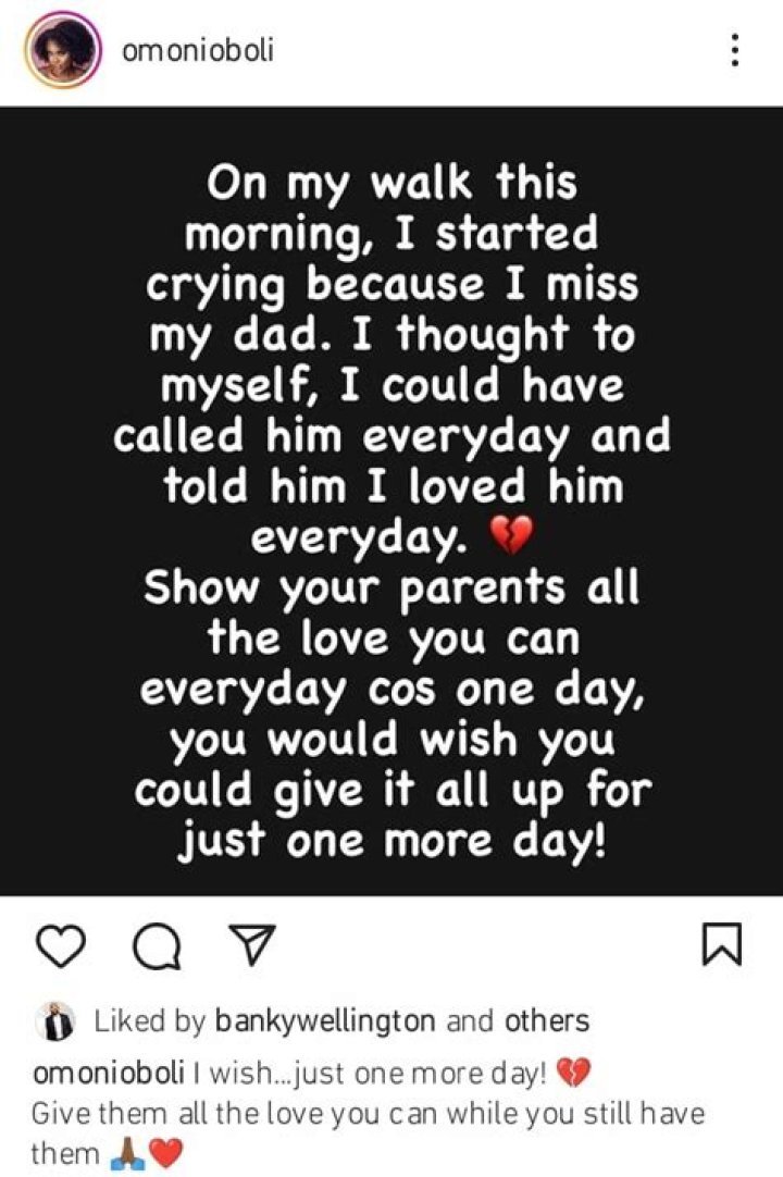 
I Should Have Treated My Dad Better – Omoni Oboli Reveals Biggest Regret 