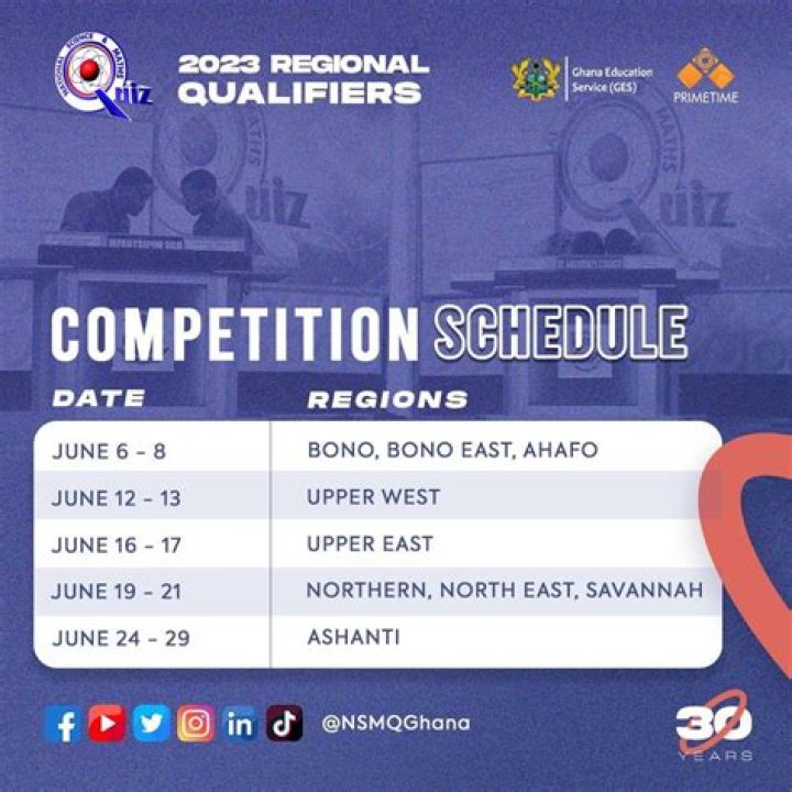 
New Date: NSMQ 2021 Regional Qualifiers to Begin 3rd May 2021 and end….. 