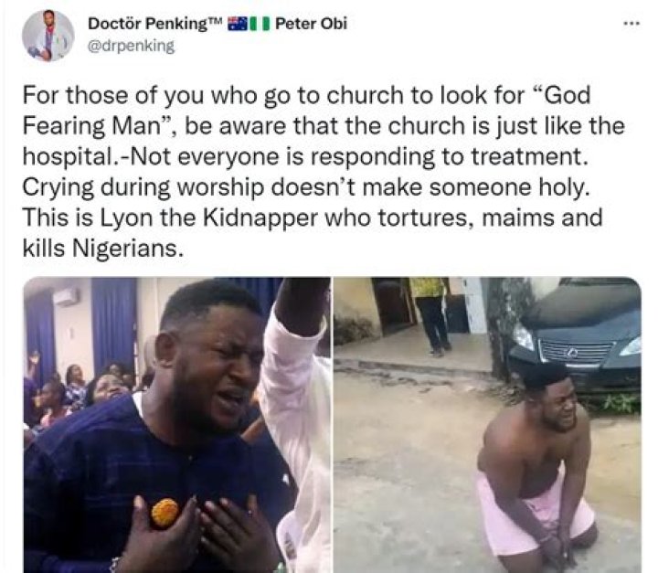 
Notorious Kidnapper “Lion” Spotted In The Church Pouring Out His Soul During Worship 
