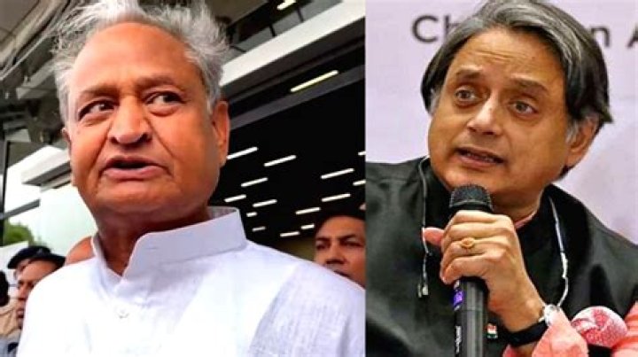 
Tharoor in Cong office to check delegate list, Gehlot arrives in Delhi 