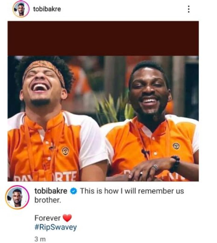 
Tobi Bakre Announced Reality TV Star Rico Swavey Demise Moments Ago 