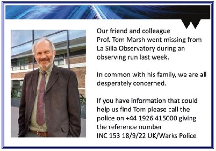 
University of Warwick Professor, Tom Marsh, was found dead 