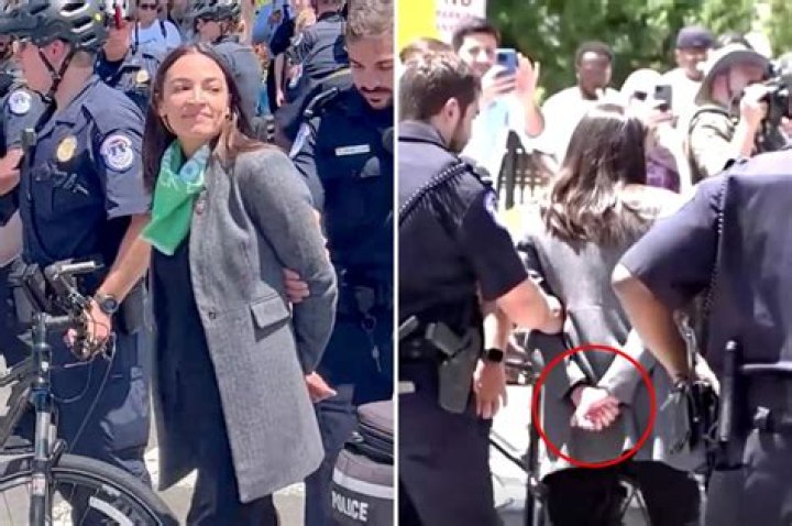 
Viral video of AOC pretending to be handcuffed sparks online debate 