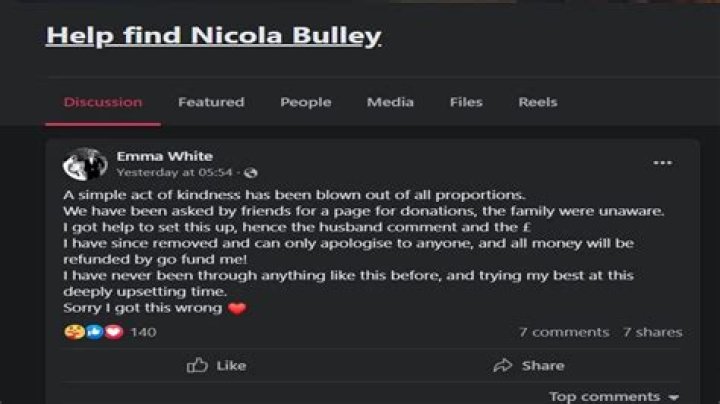 
What happened to Nicola Bulley’s GoFundMe? Fundraiser creator apologizes for factual error on page 