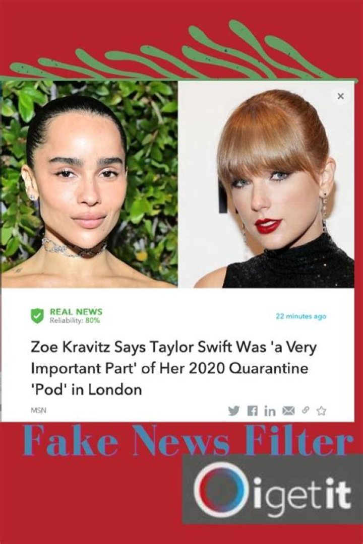 
Zoe Kravitz Says Taylor Swift Was ‘a Very Important Part’ of Her 2020 Quarantine ‘Pod’ in London 